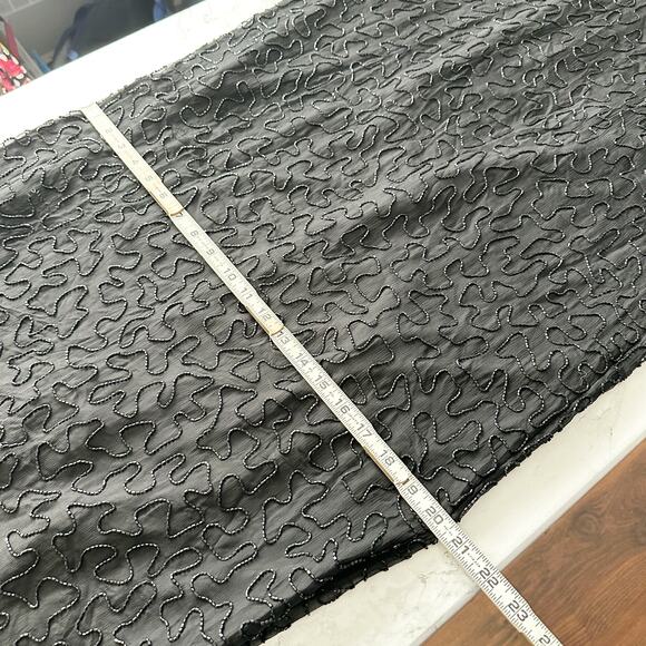 Laurence Kazar Gold Sequin Argyle Black Beaded Silk Evening Gown Women’s Size XL - Picture 15 of 15